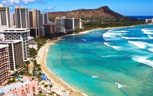 Waikiki Beach, la playa más famosa de Hawaii.
